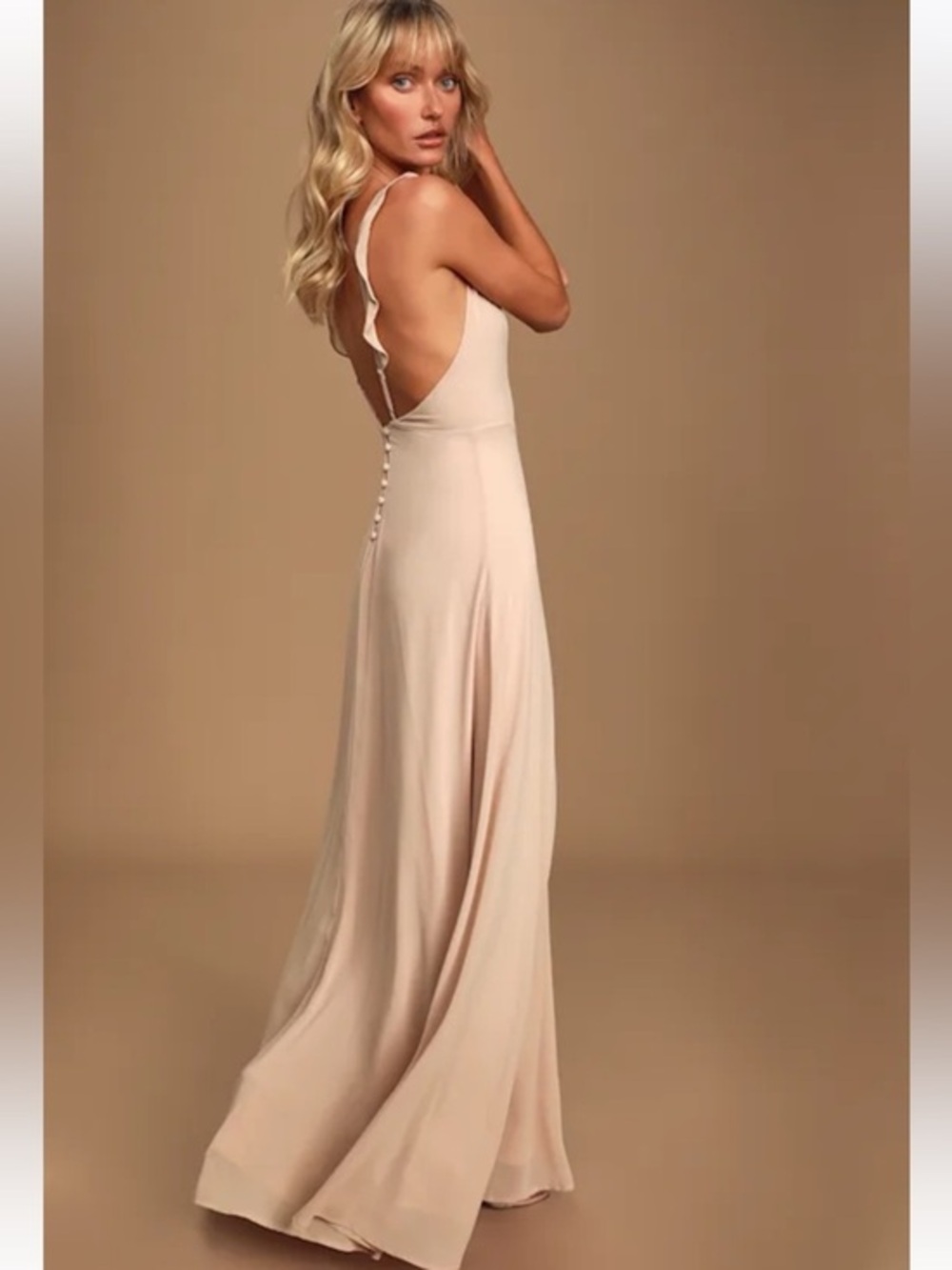 NWT Lulus Meteoric Rise Blush Maxi Dress